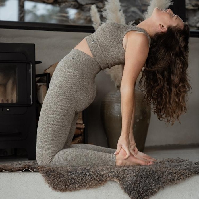 Sport-BH Yoga Seamless Ribbed Valerie Olive Green Melange - DOM