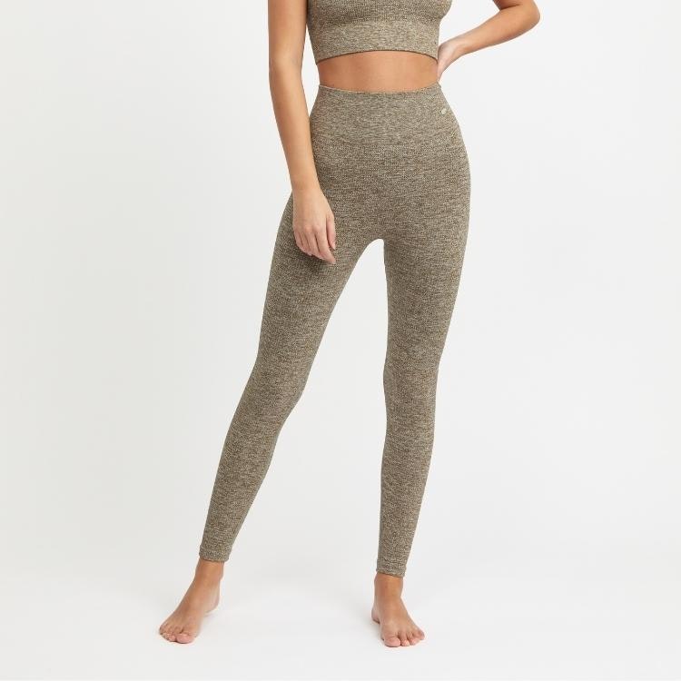 Yogaleggings Seamless Molly Olive Green Melange - DOM