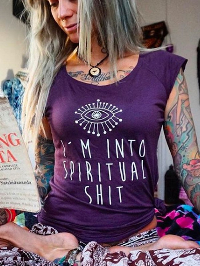 T-shirt "I´m into spiritual shit" Aubergine - Soul Factory