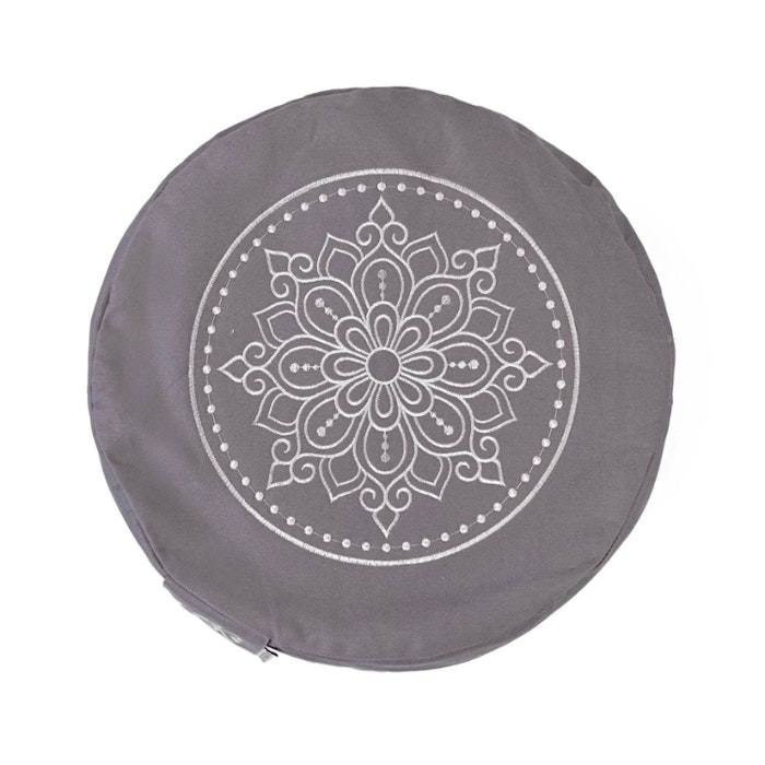 Meditationskudde Mantra & Silver Embroidery Grey - Love Generation