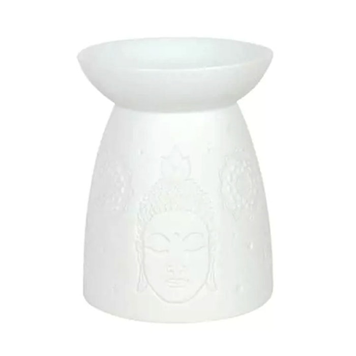 Aromalampa motiv Buddah vit 17cm