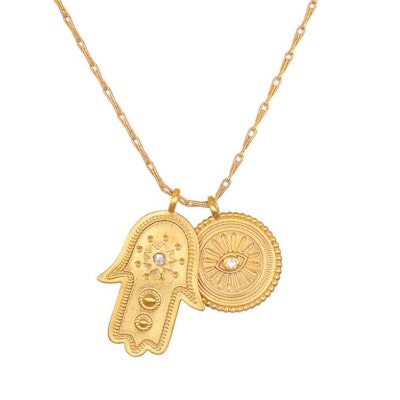 Halsband Protected Path Hamsa Evil Eye Gold - Satya