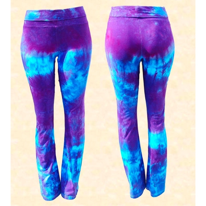 Yogaleggings Flares Tie Dye Purple - Splash Dye Activewear