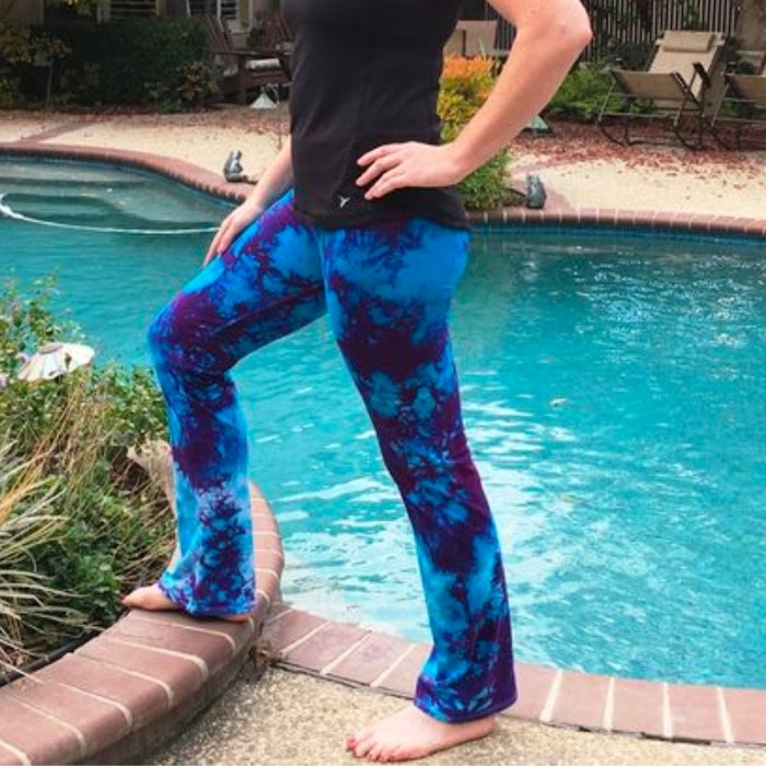 Yogaleggings Flares Tie Dye Purple/Turquoise - Splash Dye Activewear