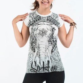 Yogatröja Dam Wild Elephant White - Sure Design