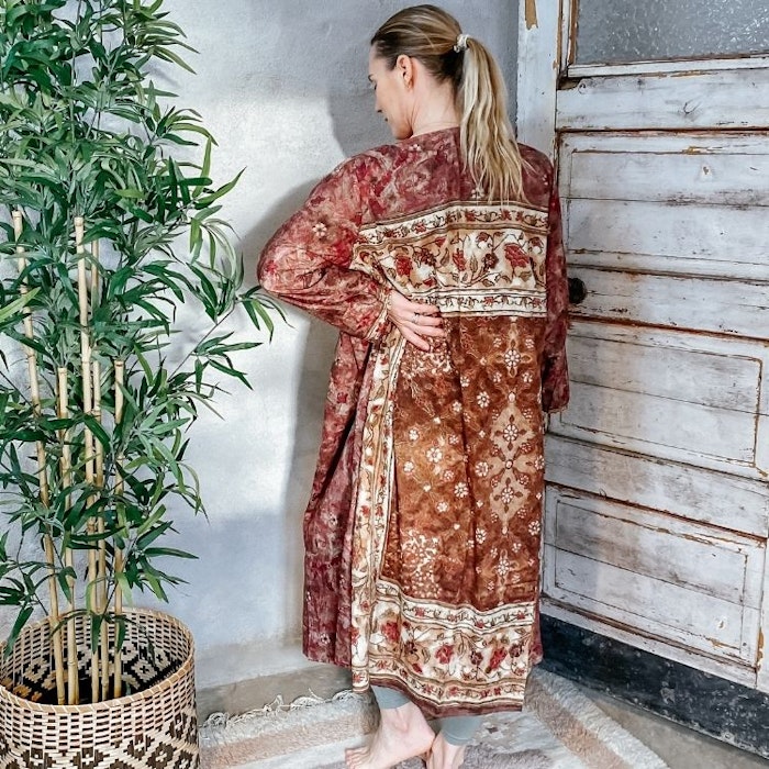 Kimono VÄNDBAR återvunnet silke Nr 12