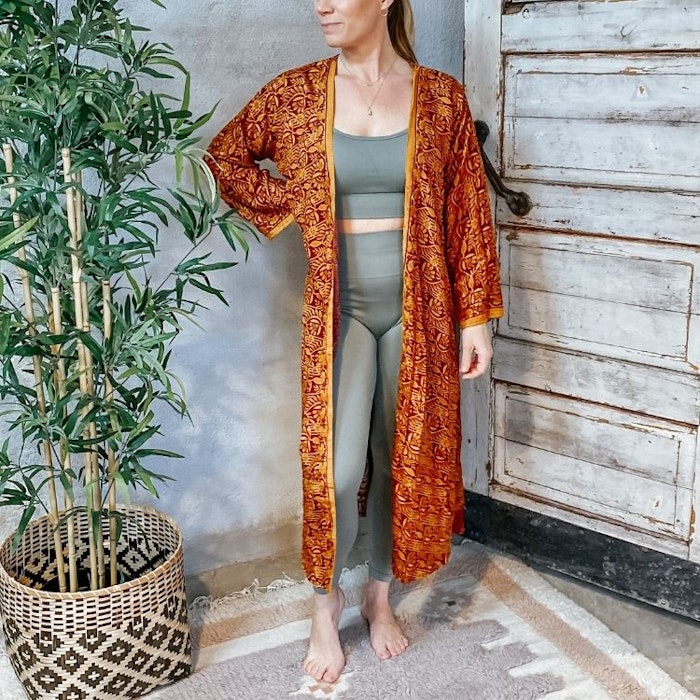 Kimono VÄNDBAR återvunnet silke Nr 17