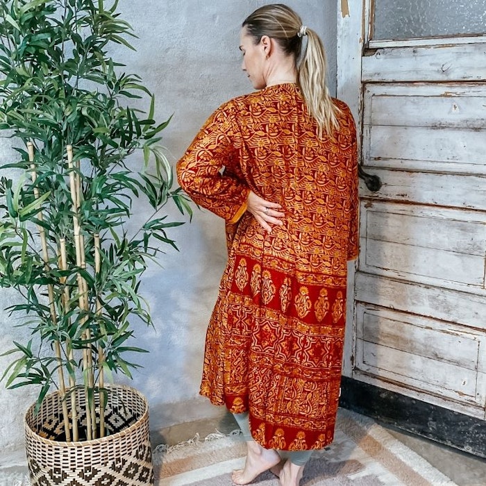 Kimono VÄNDBAR återvunnet silke Nr 17