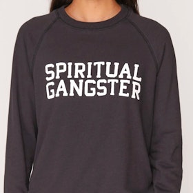Tröja Varisity Old School Sweatshirt Vintage Black - Spiritual Gangster