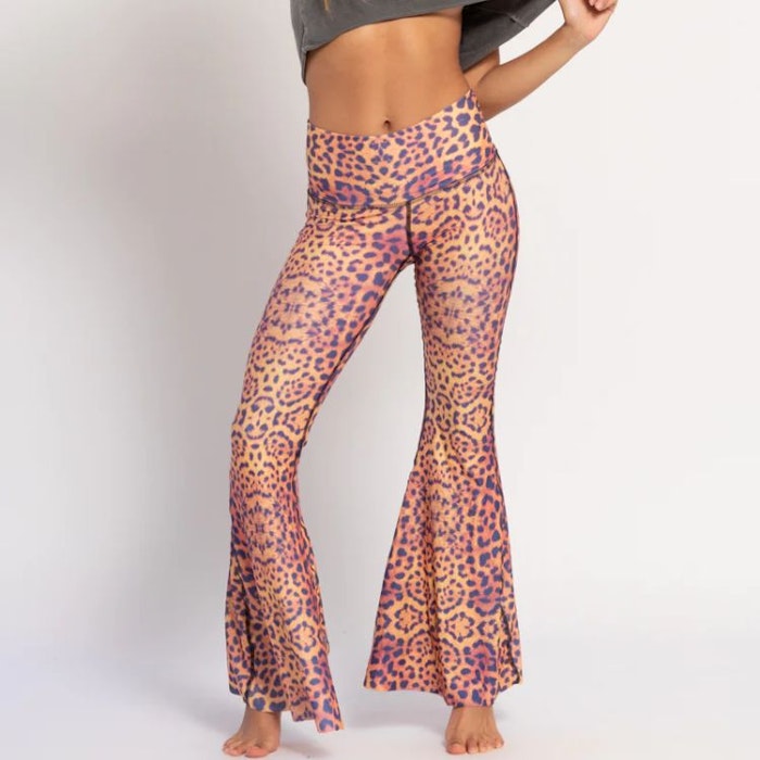 Yogaleggings Purple Awakening Crop Bell Bottom - Teeki