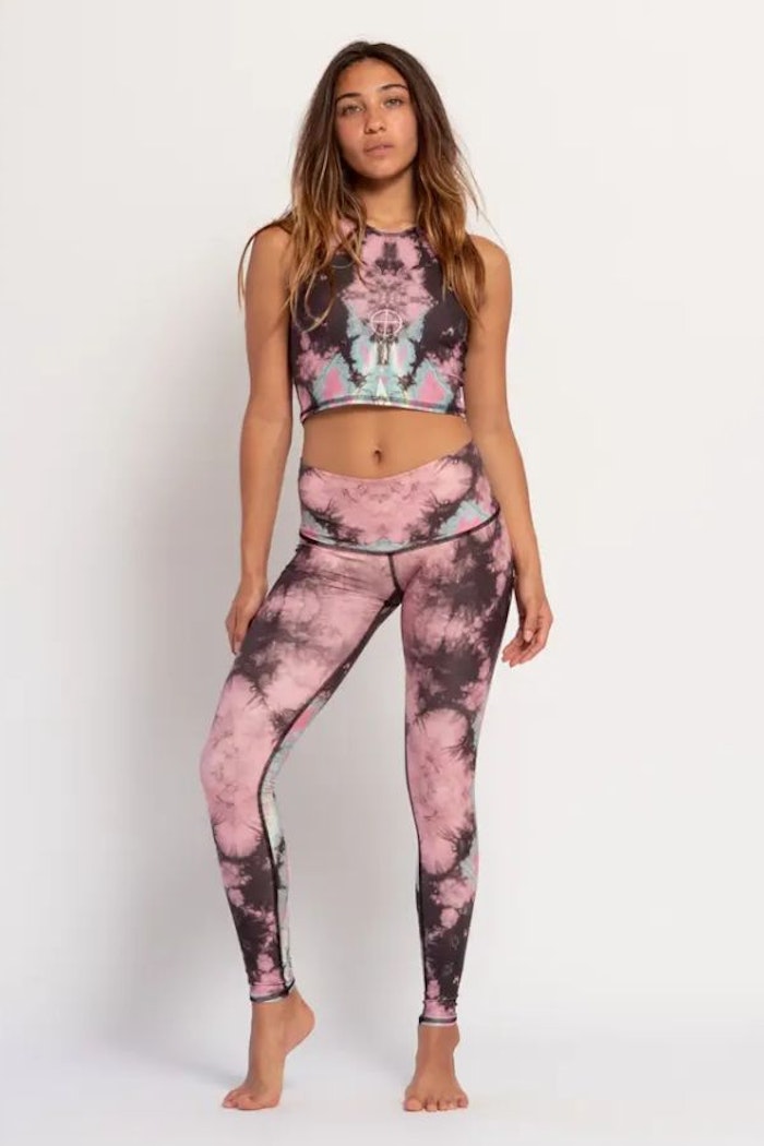 Yogaleggings Eagle Feather Pink Hot Pant - Teeki - Soul Factory