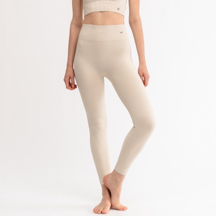 Yogaleggings Seamless Ribbed Cleo Oatmeal - DOM