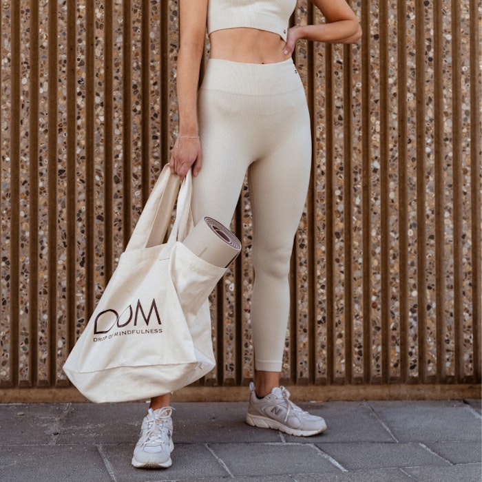 Yogaleggings Seamless Ribbed Cleo Oatmeal - DOM