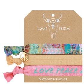 Hairties hårband/armband LOVE PEACE HAPPINESS - Love Ibiza