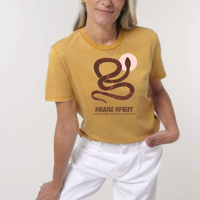 T-shirt Snake Spirit Gold Ochre - Soul Factory