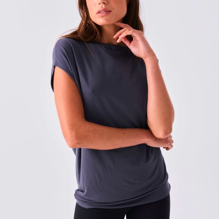 Yogatröja Modal Luxe Layer Tee Charcoal - Dharma Bums