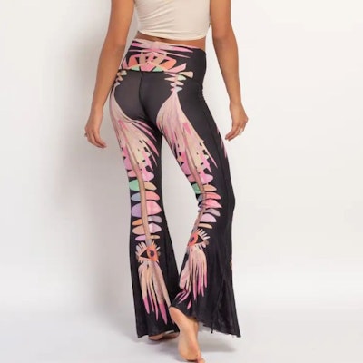 Yogaleggings Jungel Eyes Crop Bell Bottom - Teeki