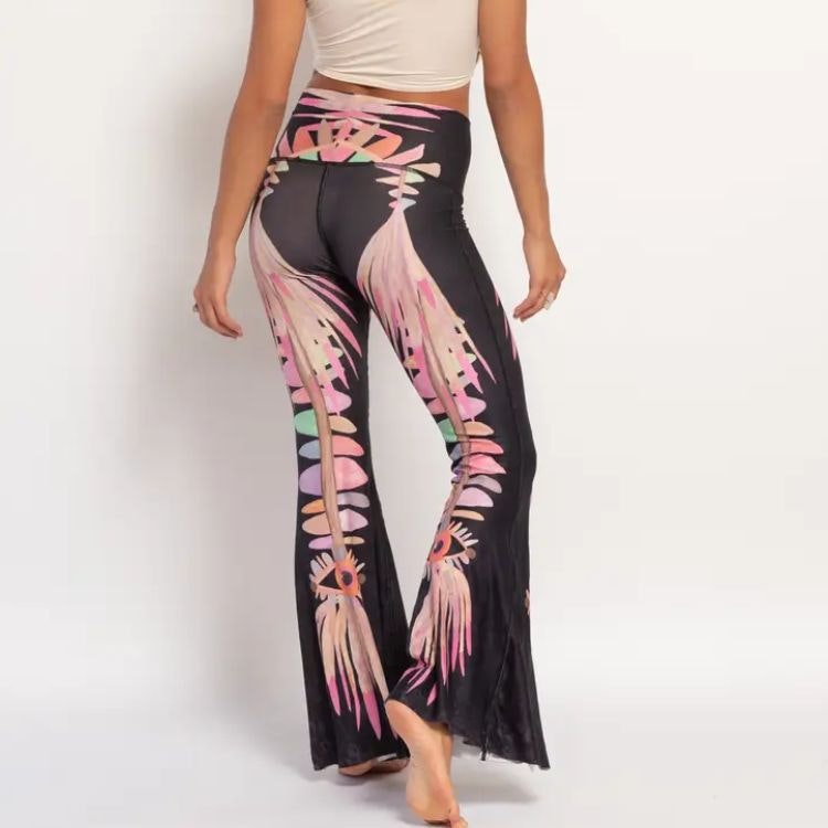 Yogaleggings Jungel Eyes Crop Bell Bottom - Teeki