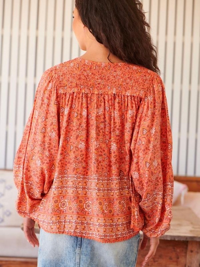 Blus Ezrah Print Rue Top - Jaase