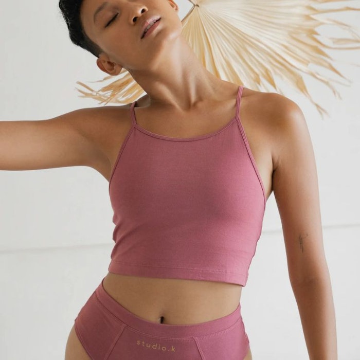 Yoga-BH Ester bamboo crop top Deco rose - Studio K