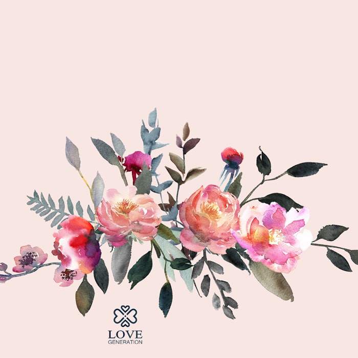 Vattenflaska Precious Pink Flowers - Love Generation