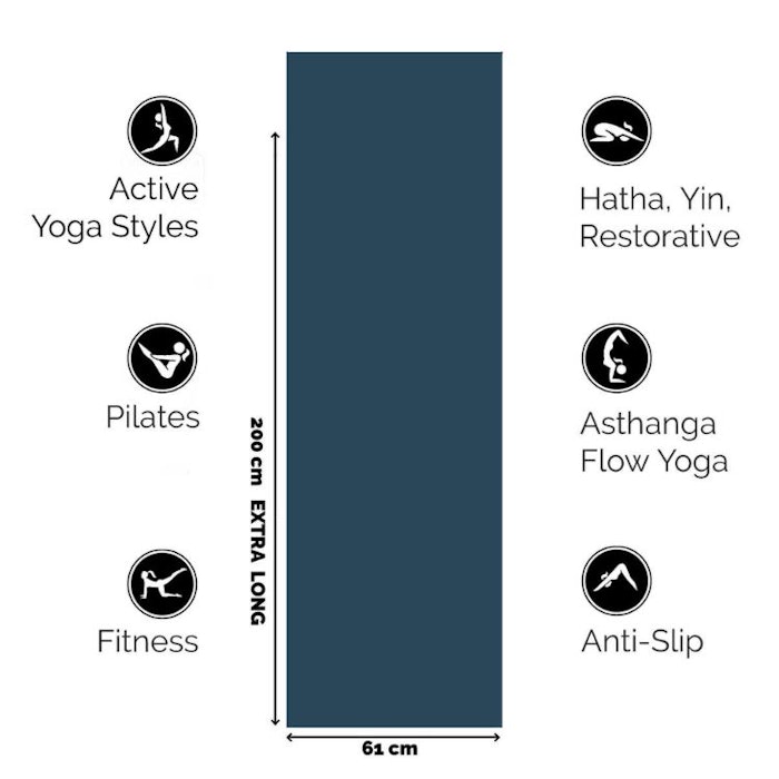 Yogamatta Extra Long Dark Blue 6mm - Love Generation