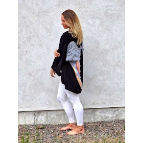 Everyday kimono "Black with Rainbow wings" short 75cm - Warriors of the divine