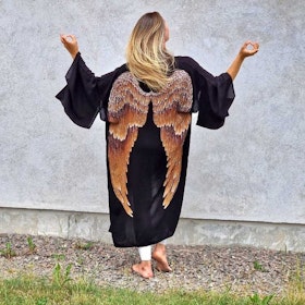 Everyday kimono "Black with caramel wings" - Warriors of the divine