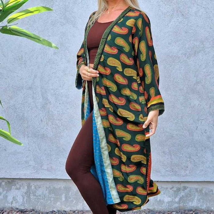 Kimono VÄNDBAR återvunnet silke Nr 74