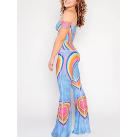 Yogaleggings Bell bottoms Rainbow Love - Yoga Democracy