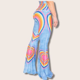 Yogaleggings Bell bottoms Rainbow Love - Yoga Democracy