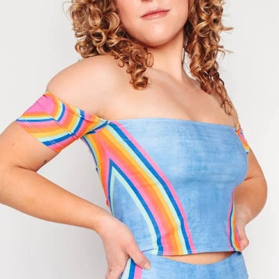 Off the shoulder Bandeau Rainbow Love - Yoga Democracy