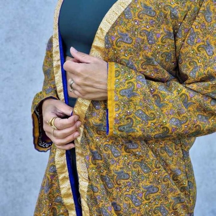 Kimono VÄNDBAR återvunnet silke Nr 86