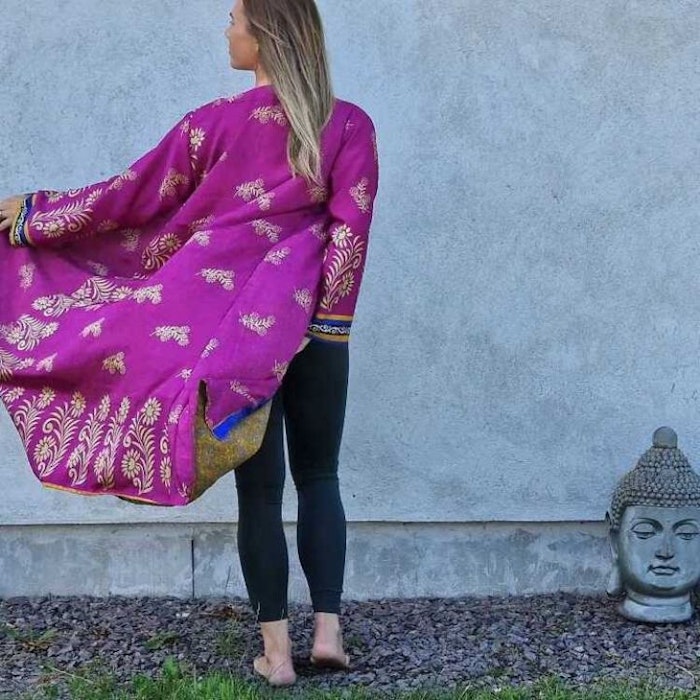 Kimono VÄNDBAR återvunnet silke Nr 86