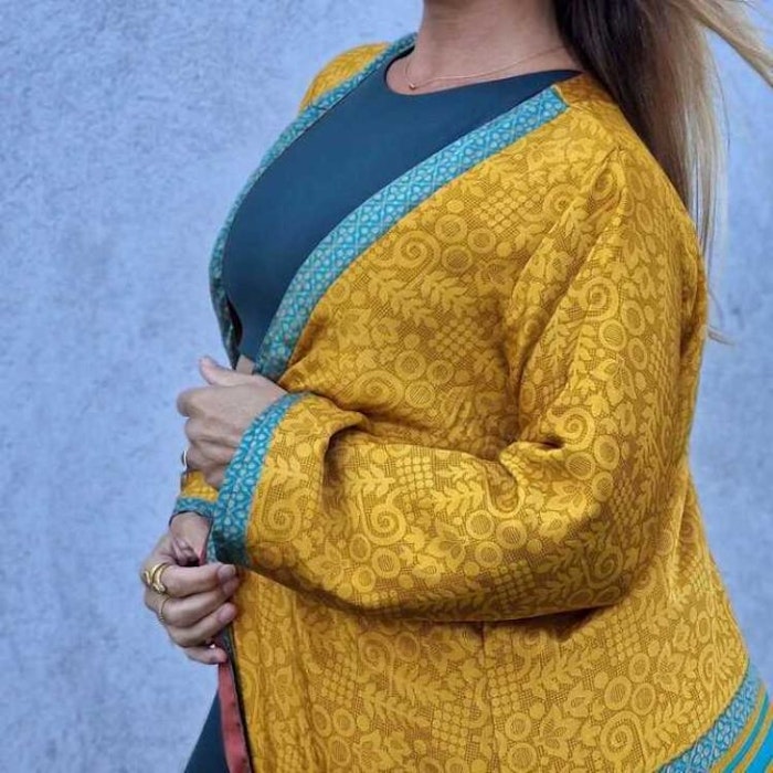 Kimono VÄNDBAR återvunnet silke Nr 89