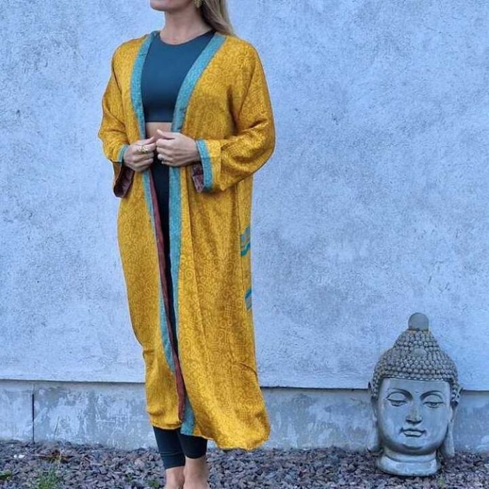 Kimono VÄNDBAR återvunnet silke Nr 89