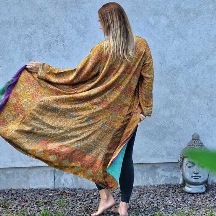 Kimono VÄNDBAR återvunnet silke Nr 93