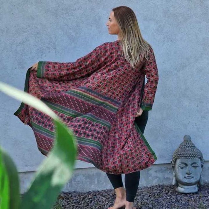 Kimono VÄNDBAR återvunnet silke Nr 94