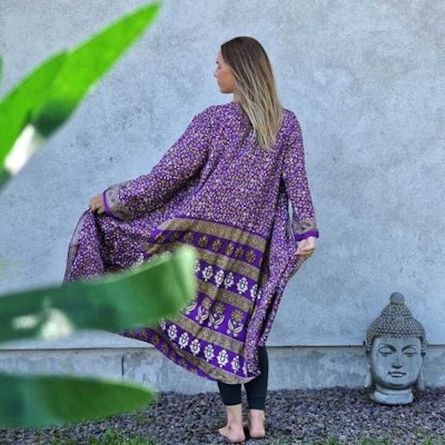 Kimono VÄNDBAR återvunnet silke Nr 95