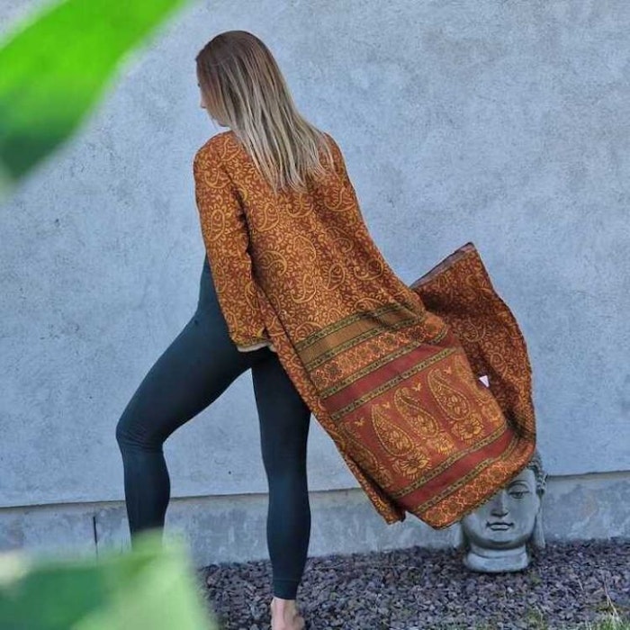 Kimono VÄNDBAR återvunnet silke Nr 95