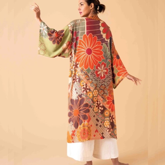 Kimono "70´s Kaleidoscope Floral Kimono" - Powder design