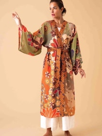 Kimono "70´s Kaleidoscope Floral Kimono" - Powder design