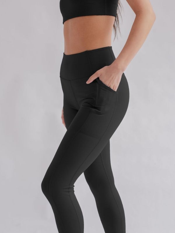 Yogaleggings Pocket High Rise Long Black - Girlfriend Collective