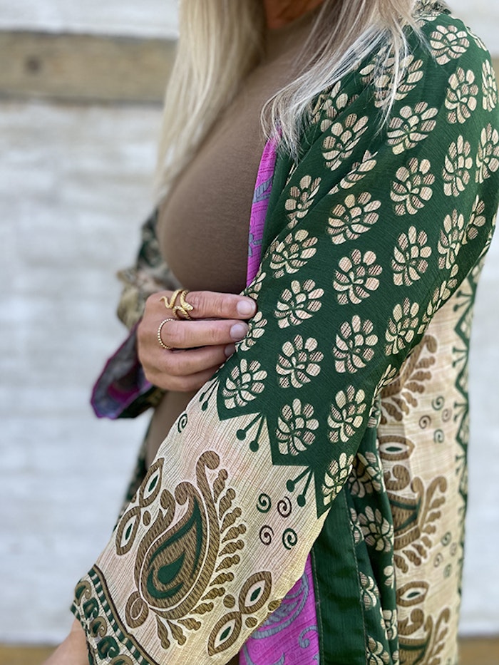 Kimono VÄNDBAR återvunnet silke Nr 100
