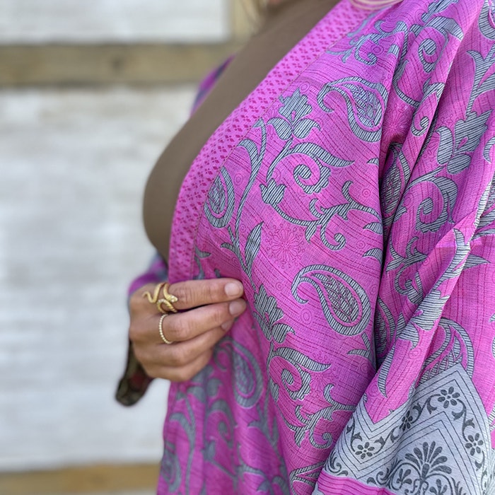 Kimono VÄNDBAR återvunnet silke Nr 100