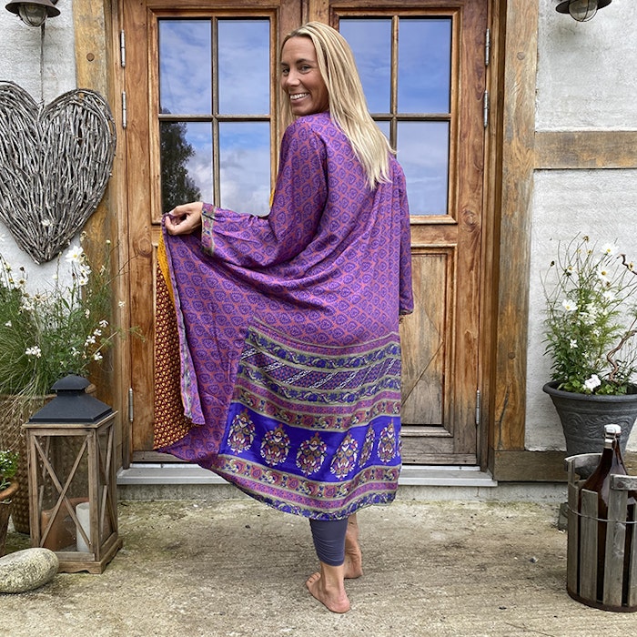 Kimono VÄNDBAR återvunnet silke Nr 119