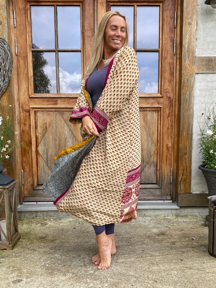 Kimono VÄNDBAR återvunnet silke Nr 111