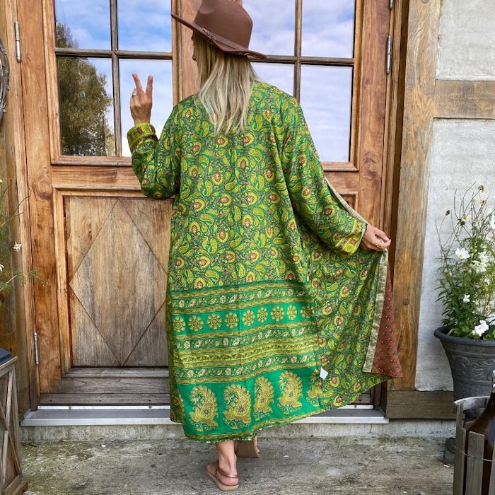 Kimono VÄNDBAR återvunnet silke Nr 117
