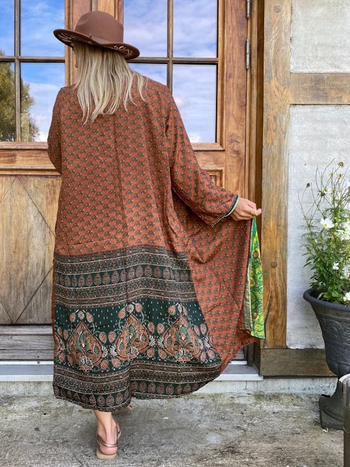 Kimono VÄNDBAR återvunnet silke Nr 117