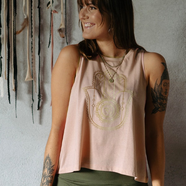 Linne Tank Top Hamsa French Peach - Soul Factory